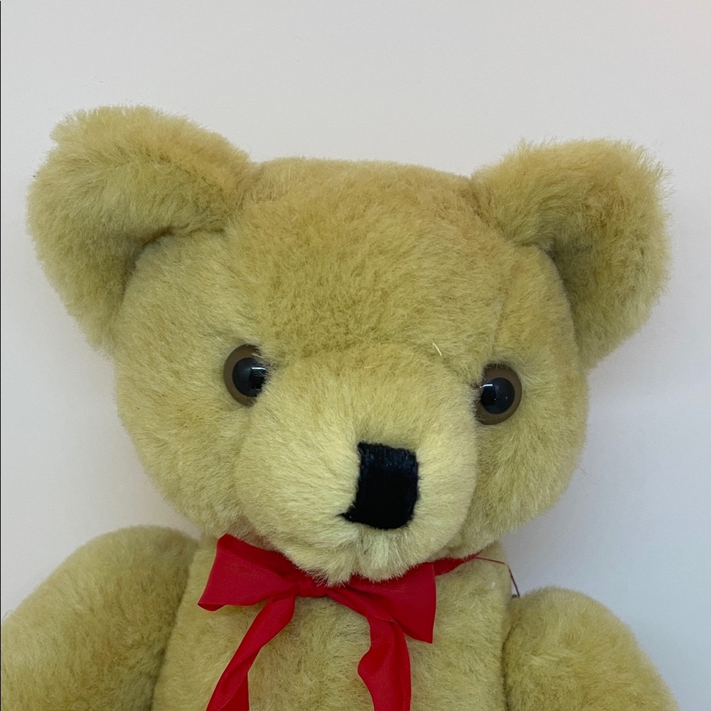 Boyds- Classic Plush Teddy Bear with Red Bow - Soft Golden Plush Toy - Picture 2 of 3